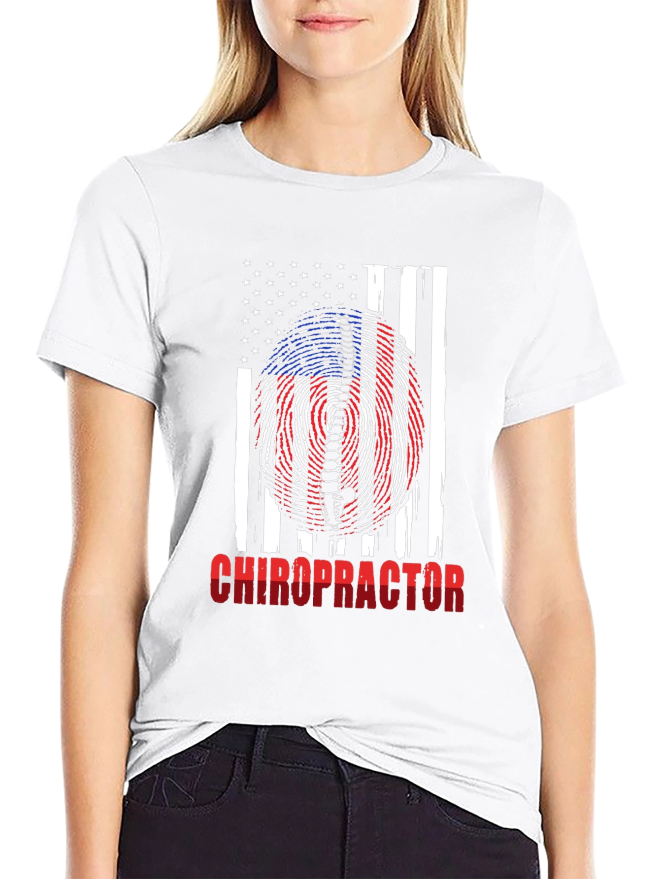 Chiropractor American Flag Patriotic T-Shirt