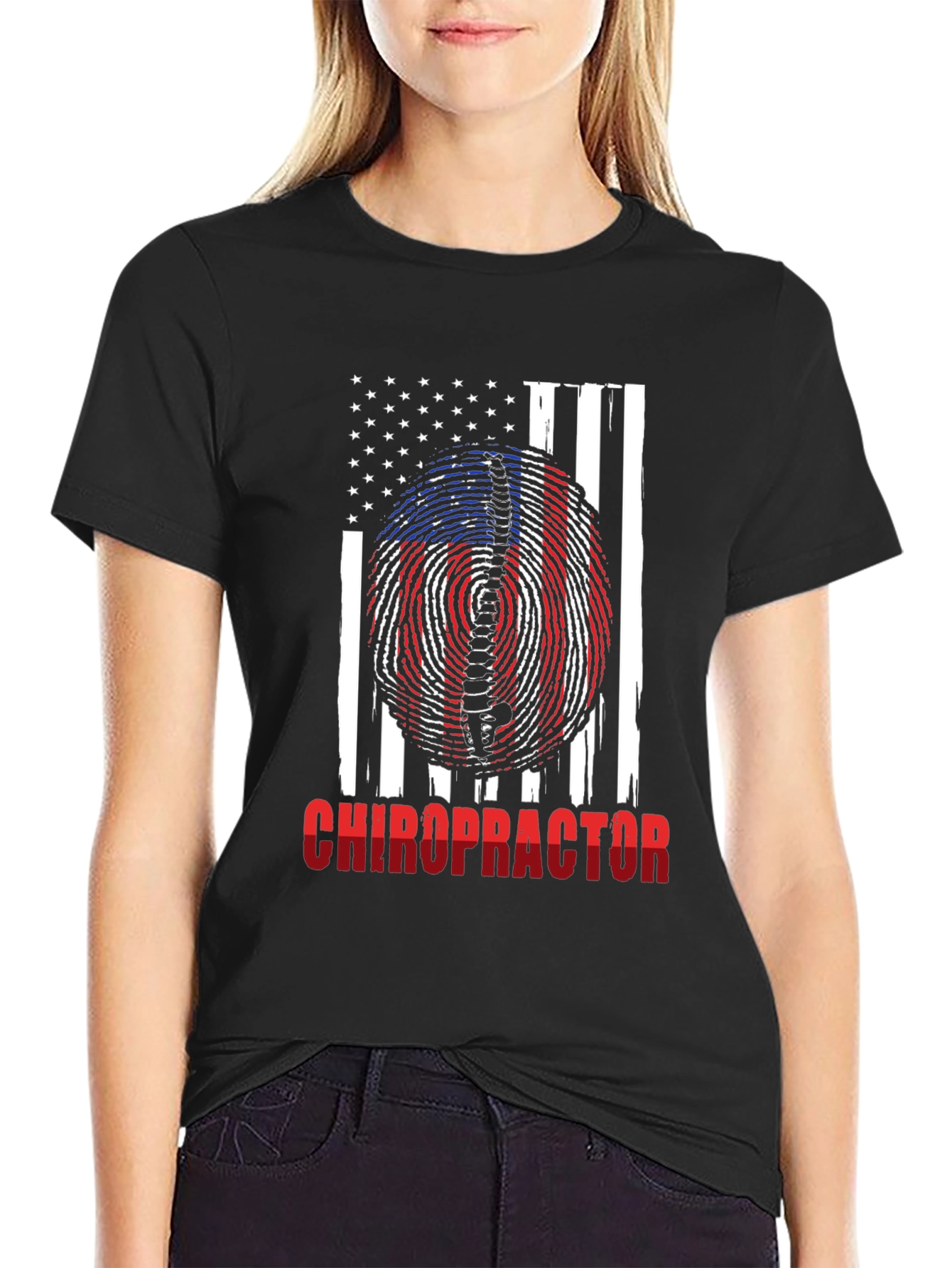 Chiropractor American Flag Patriotic T-Shirt