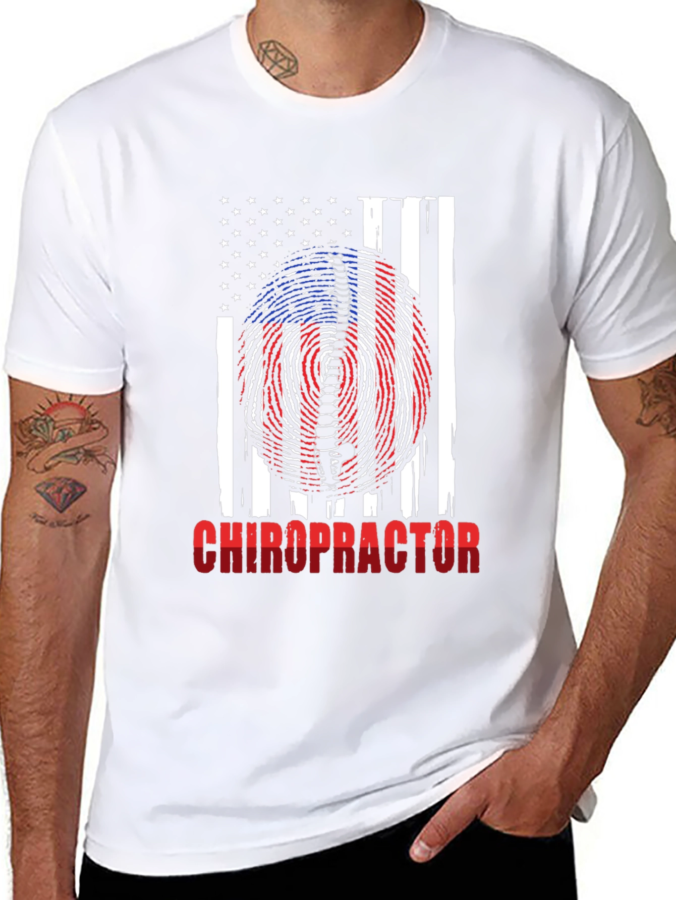 Chiropractor American Flag Patriotic T-Shirt
