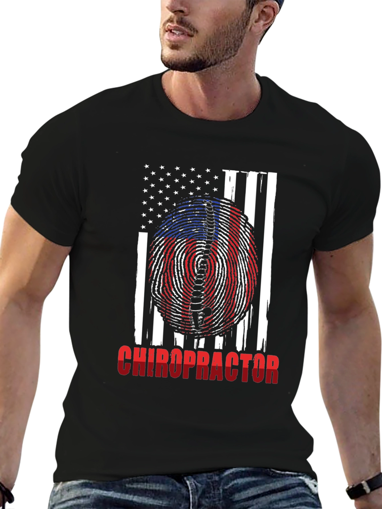 Chiropractor American Flag Patriotic T-Shirt