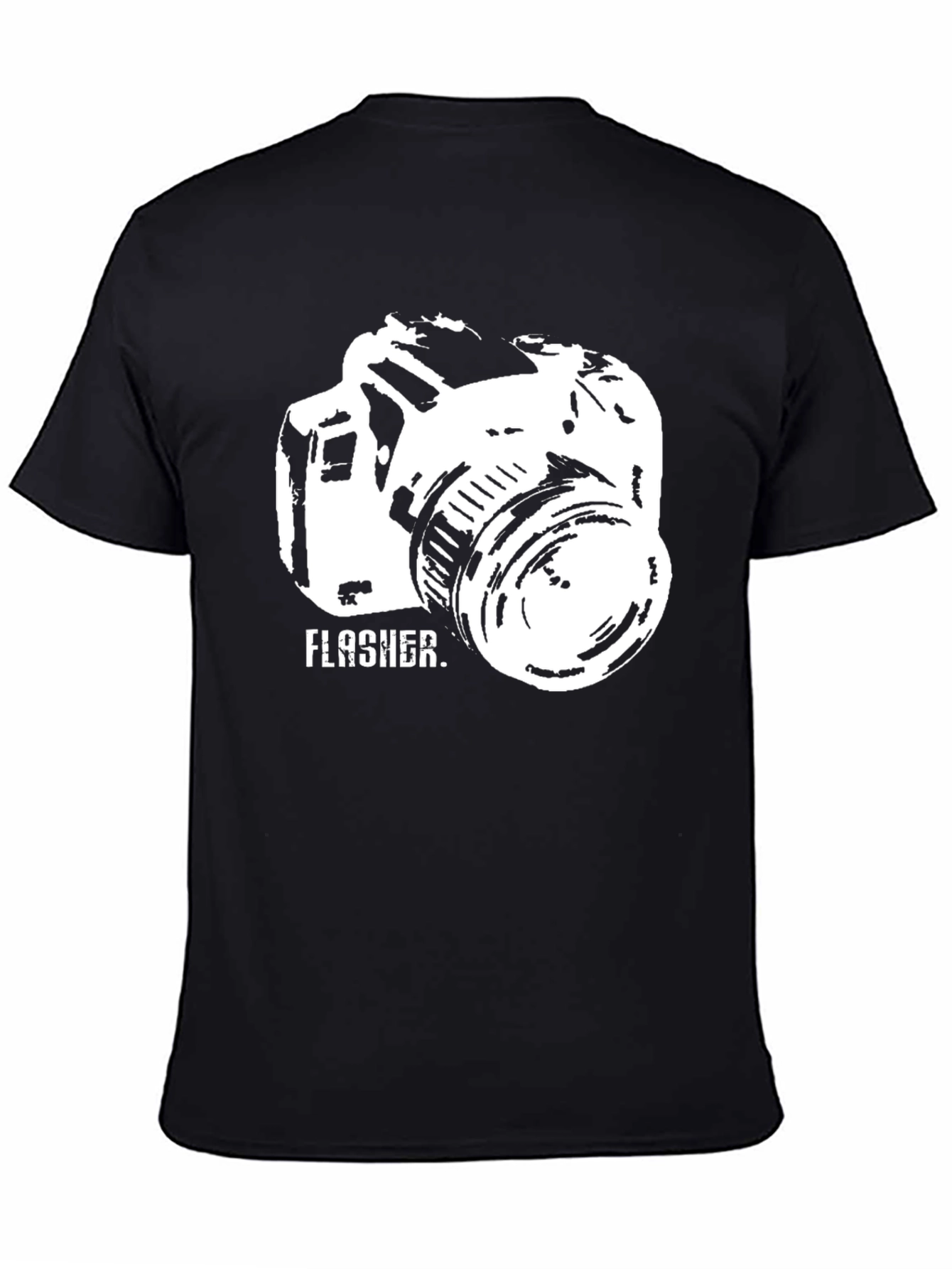 Flasher Camera Graphic Tee - Black Crew Neck T-Shirt