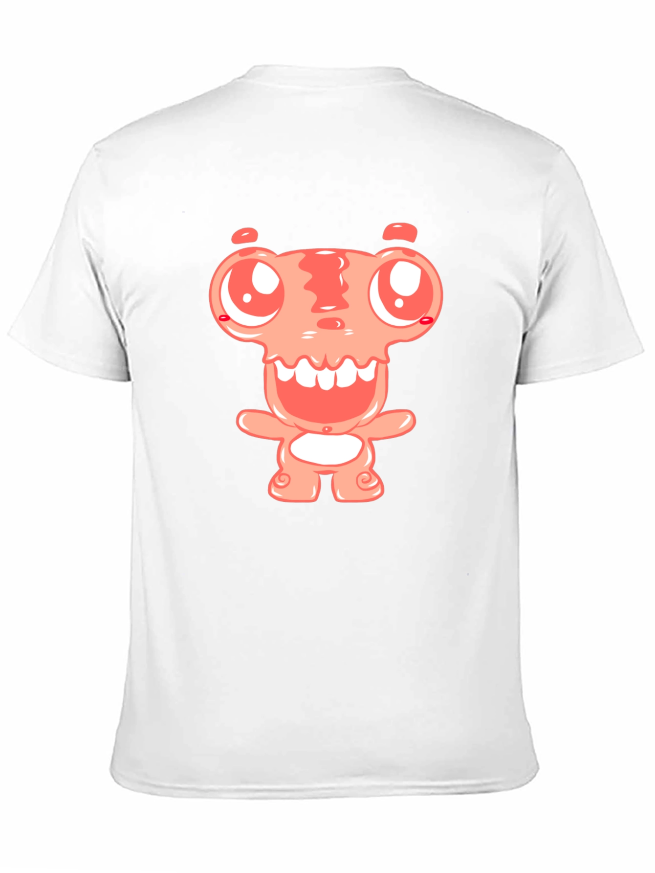 Cartoon Monster Graphic Tee - Black Cotton Blend Shirt