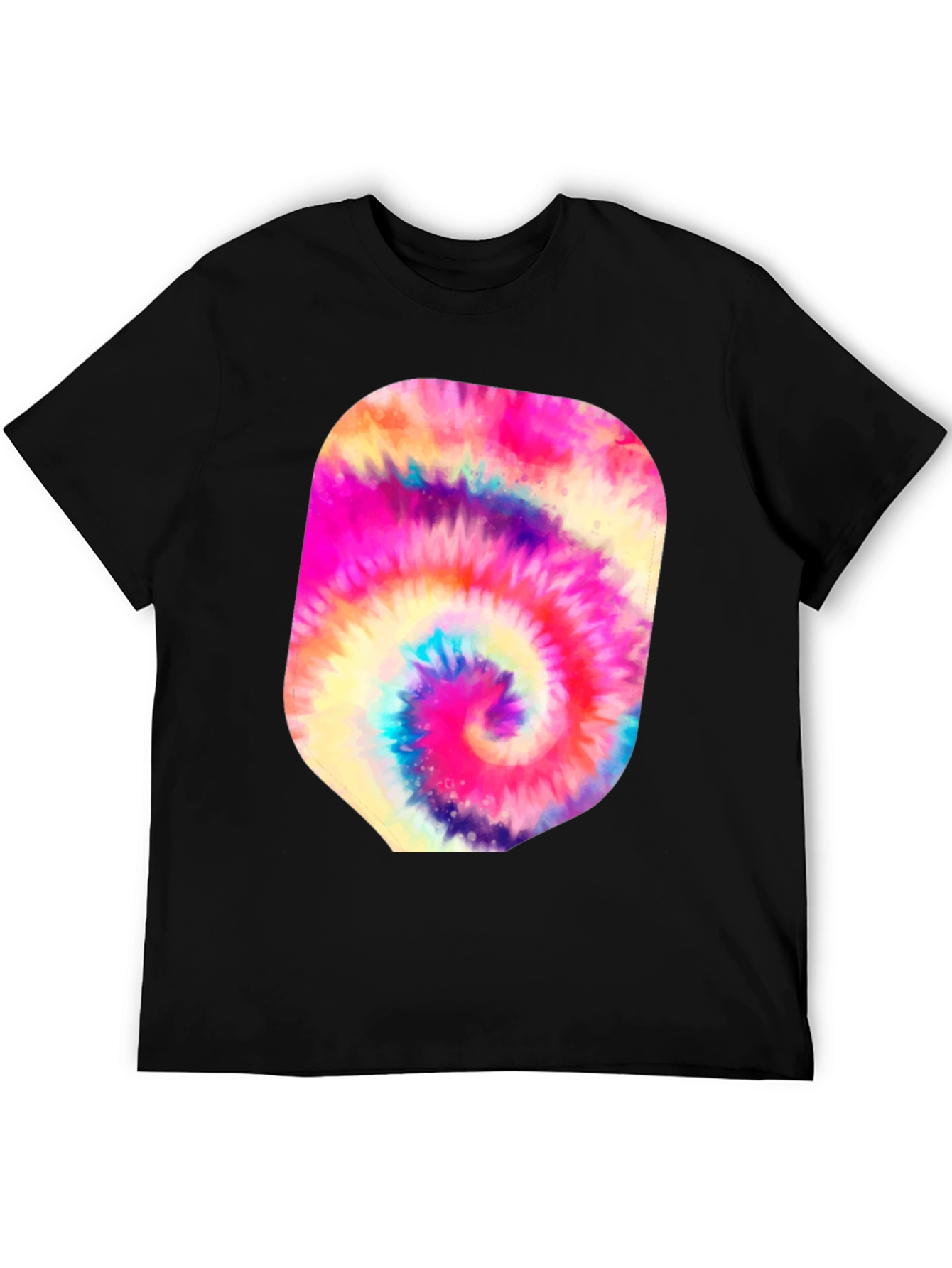 Psychedelic Tie-Dye Graphic Black T-Shirt
