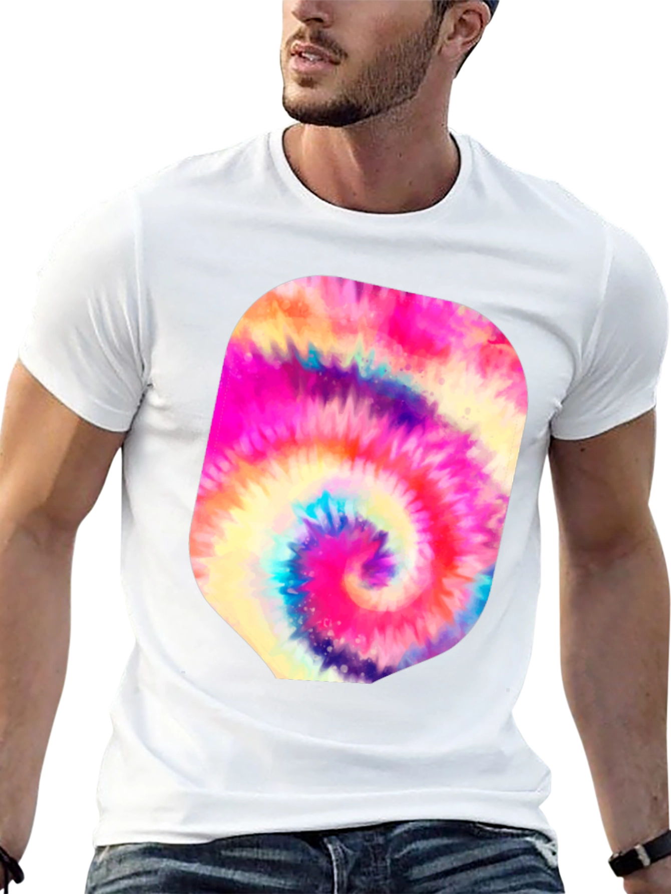 Psychedelic Tie-Dye Graphic Black T-Shirt