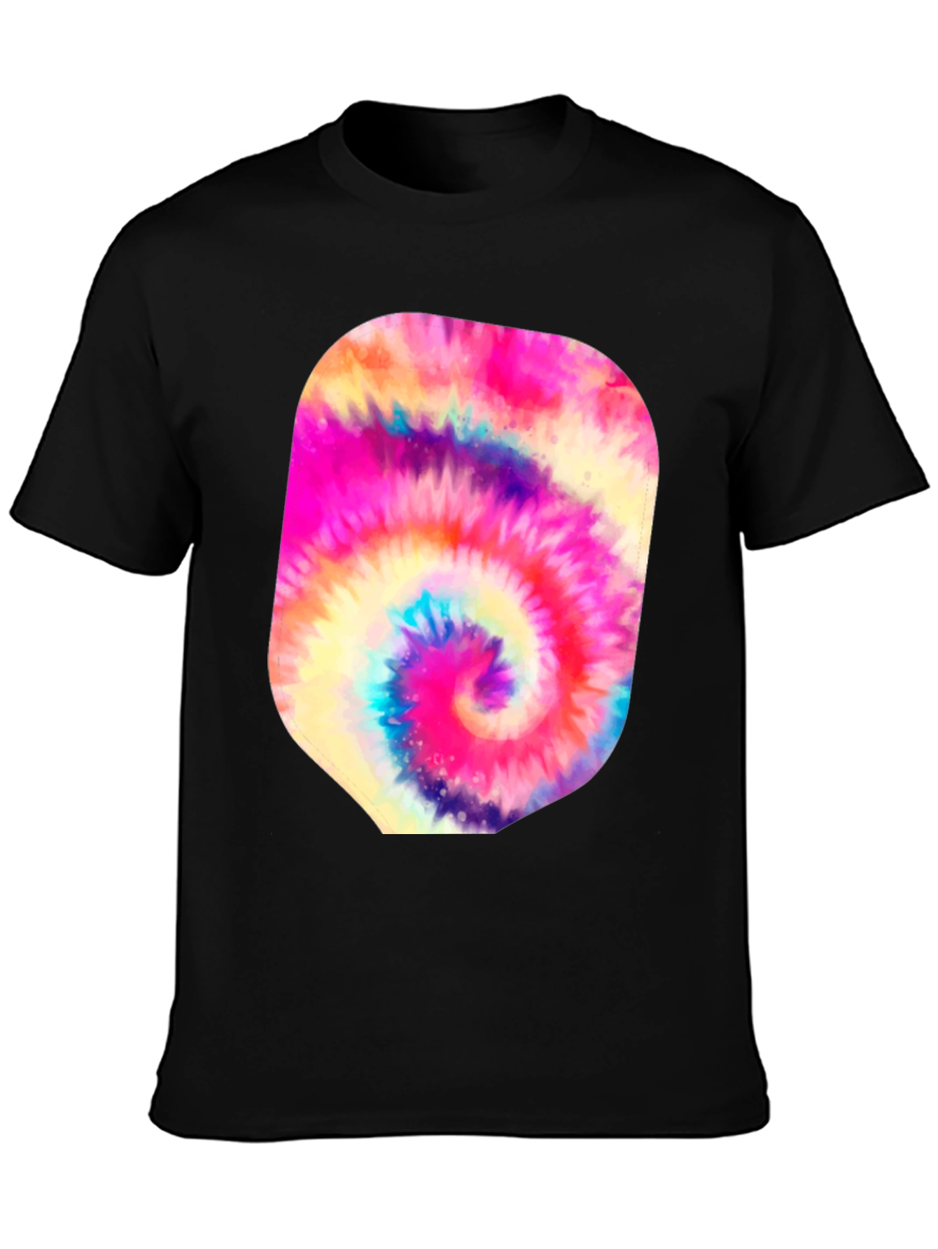 Psychedelic Tie-Dye Graphic Black T-Shirt