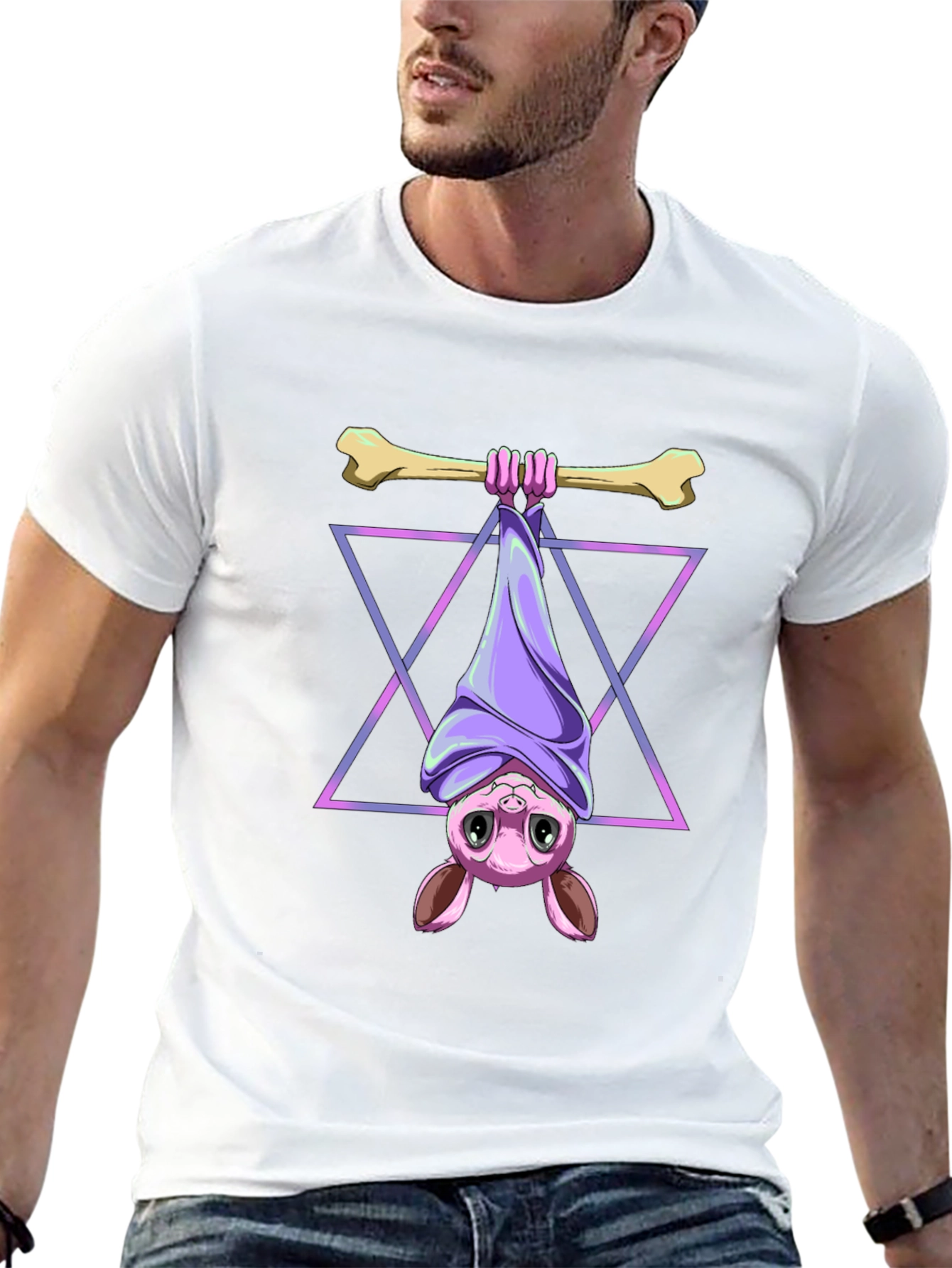 Bat Hanging Bone T-Shirt - Cool Graphic Tee