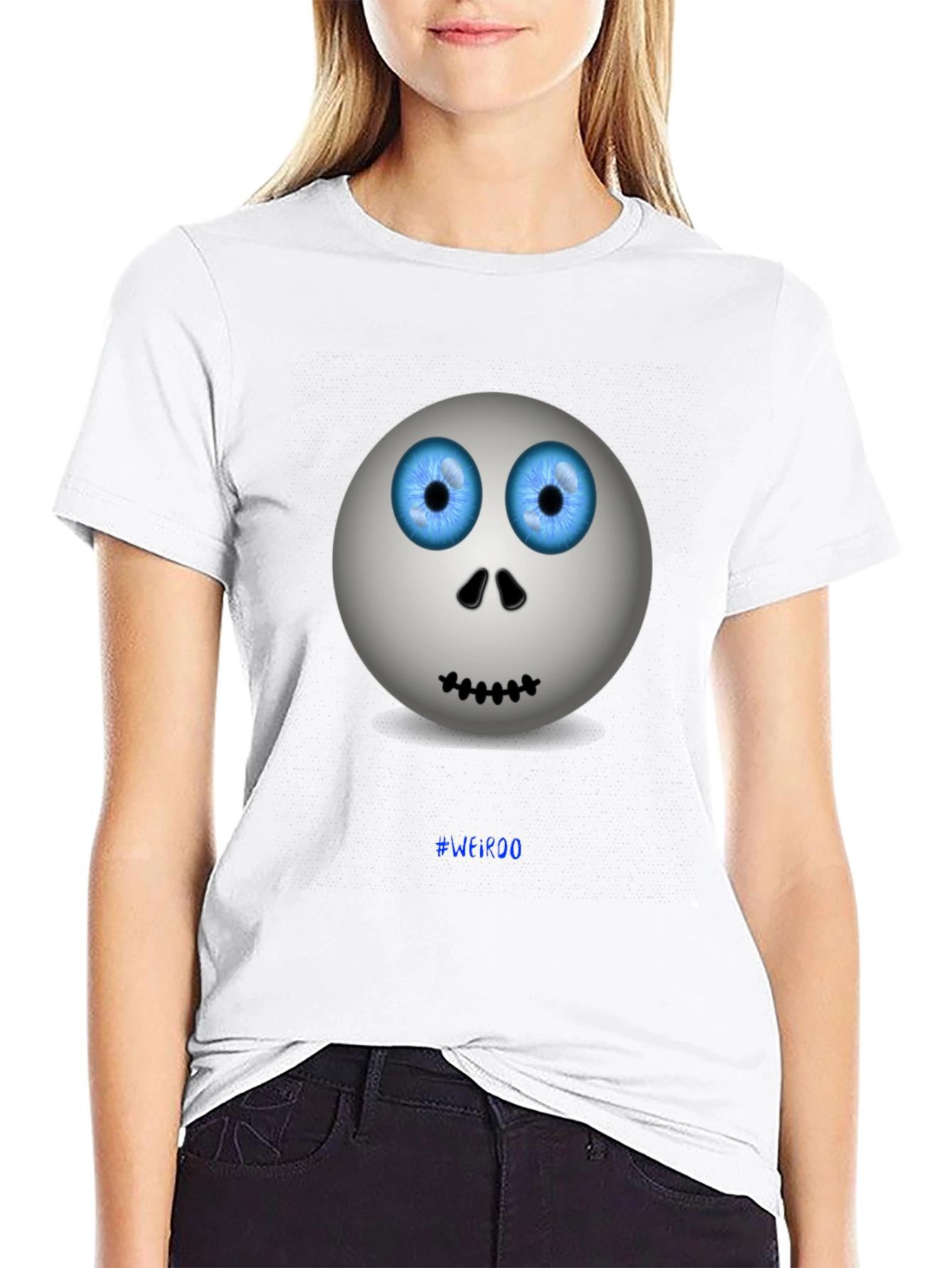 Mens Graphic Tee - Spooky Eyed Emoji