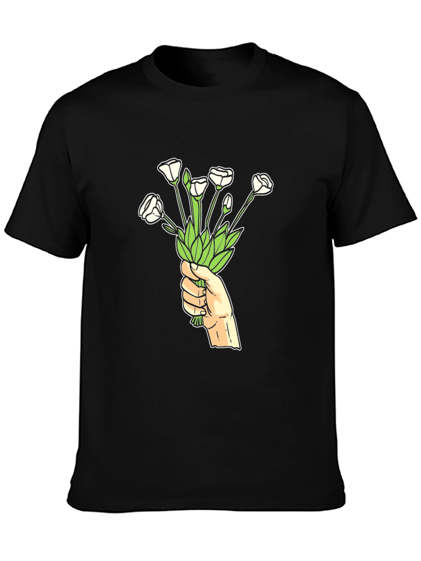 Floral Hand T-Shirt - Black