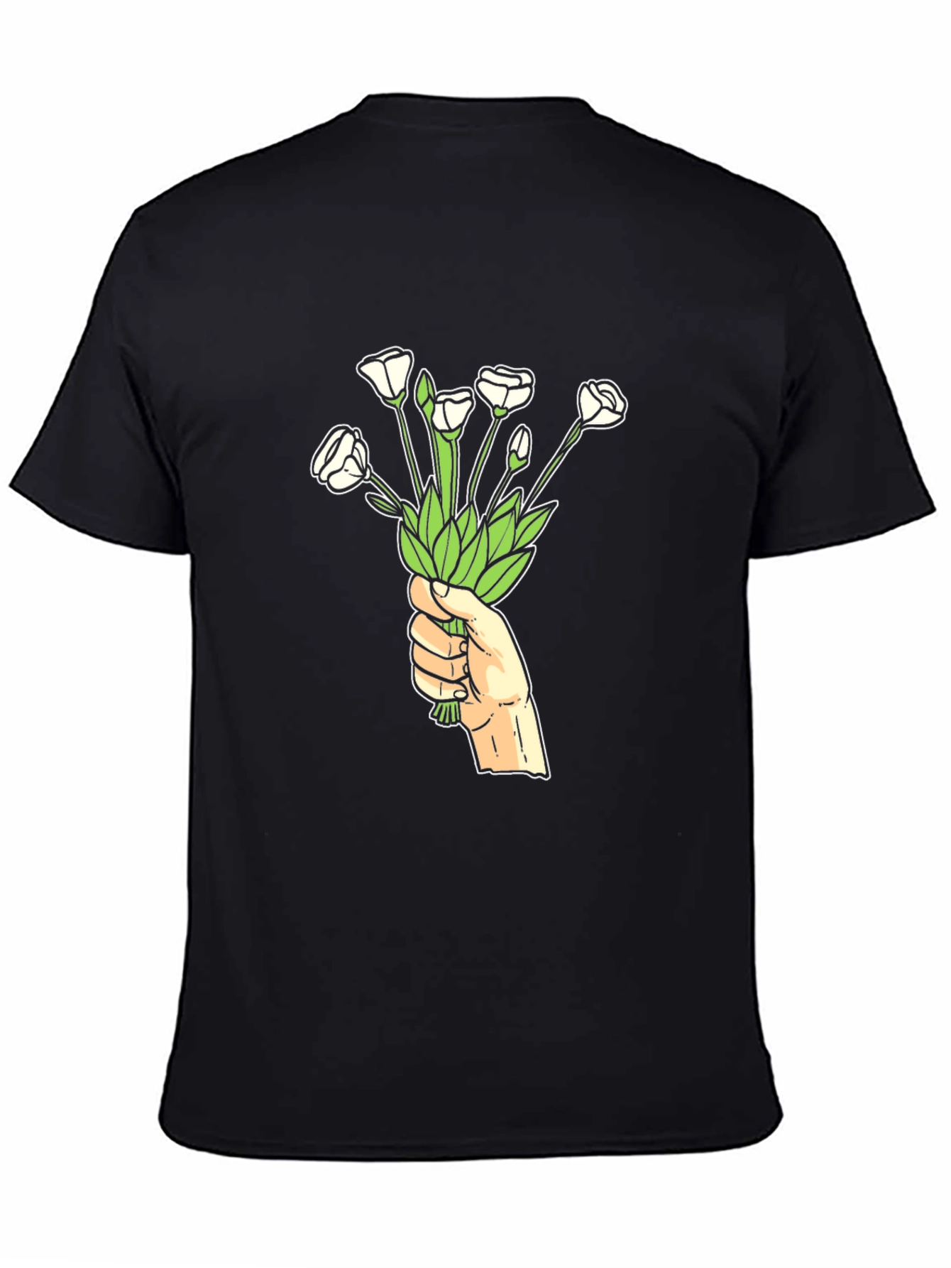 Floral Hand T-Shirt - Black