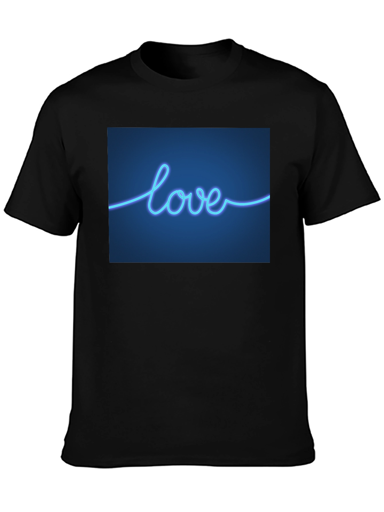 Neon Love T-Shirt - Sleek Black Tee