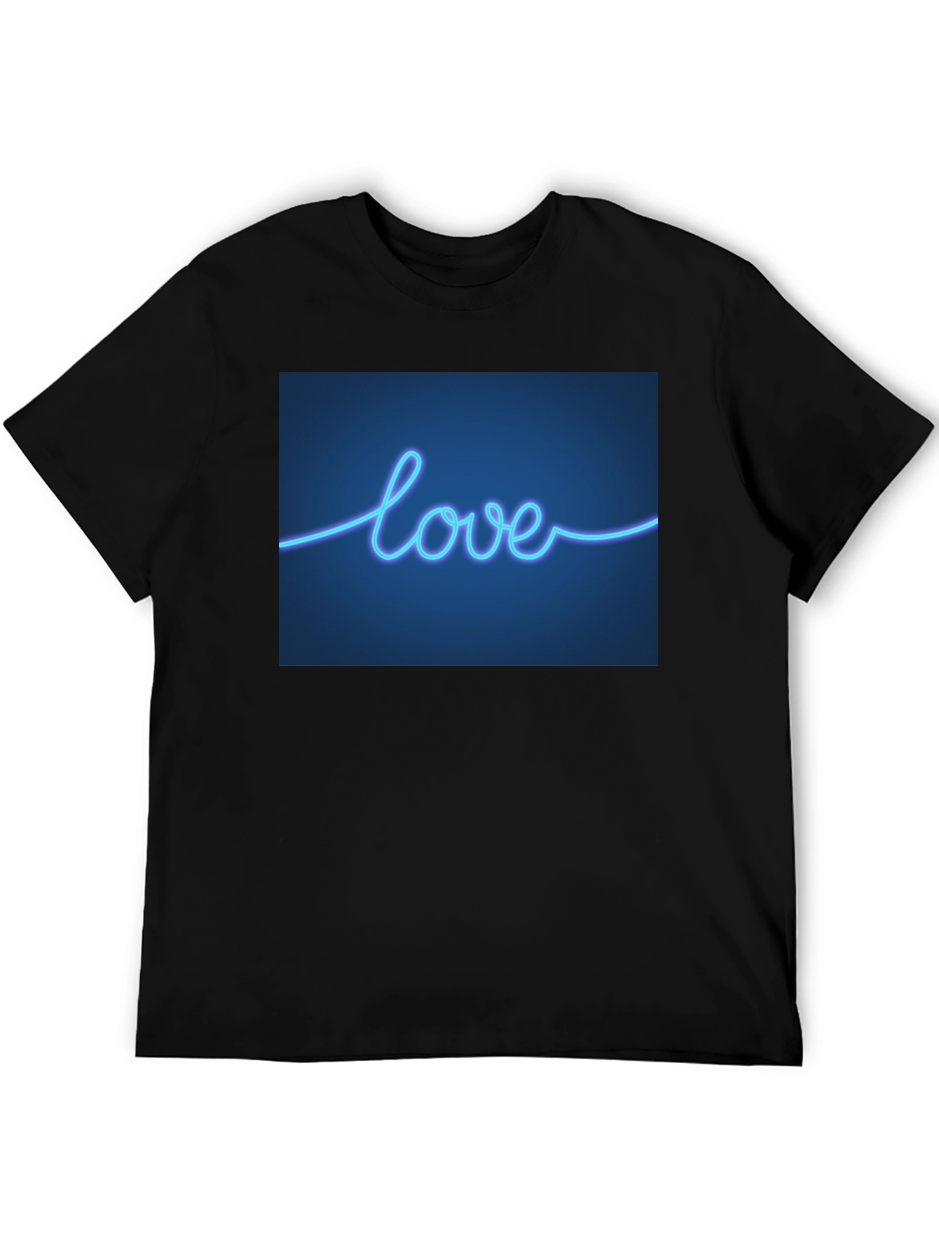 Neon Love T-Shirt - Sleek Black Tee