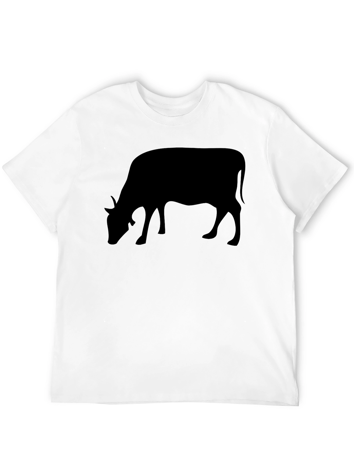 Cow Silhouette Black T-Shirt - Unisex