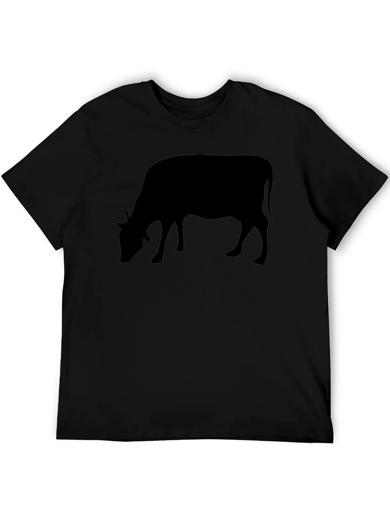 Cow Silhouette Black T-Shirt - Unisex