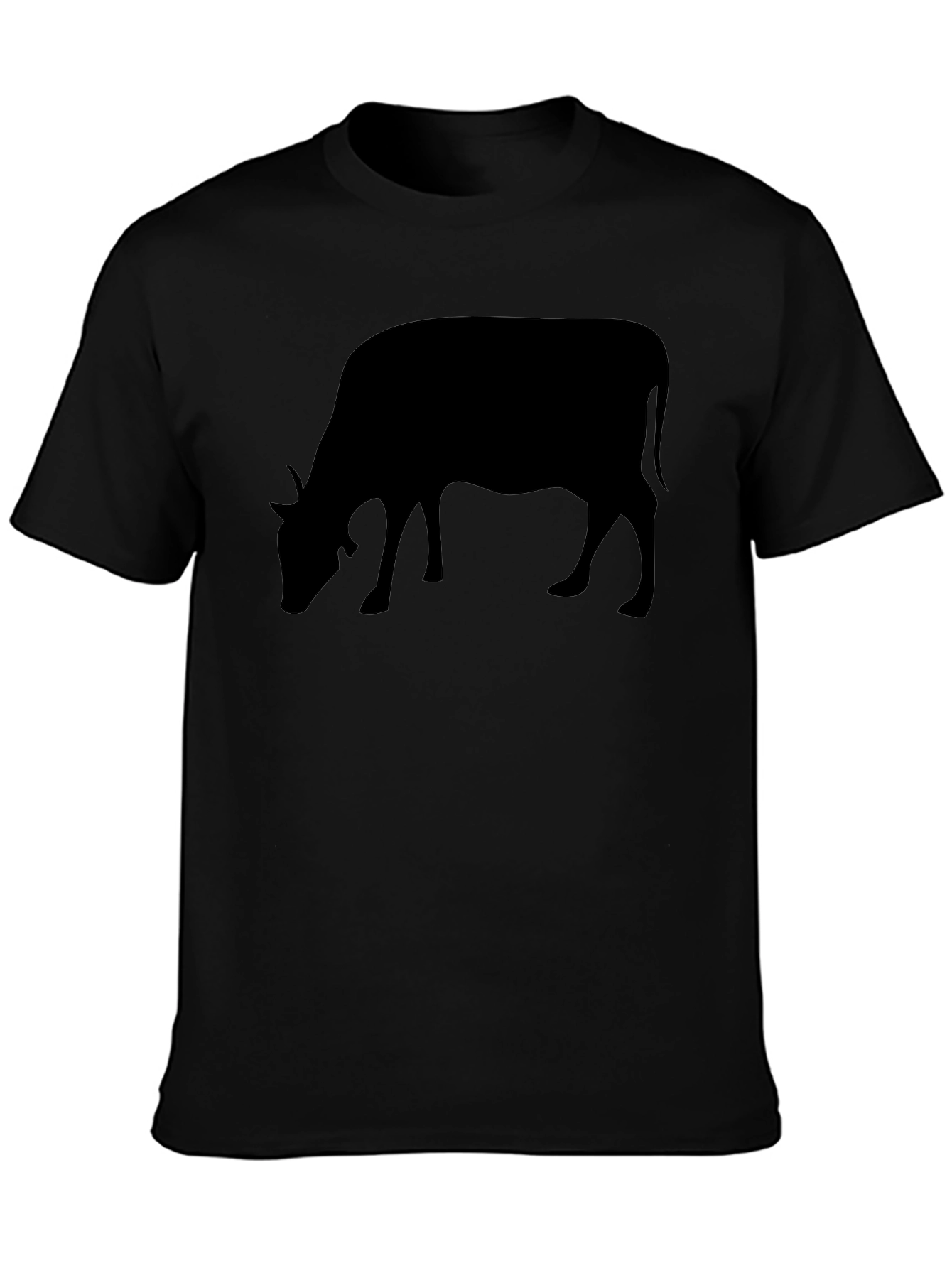 Cow Silhouette Black T-Shirt - Unisex
