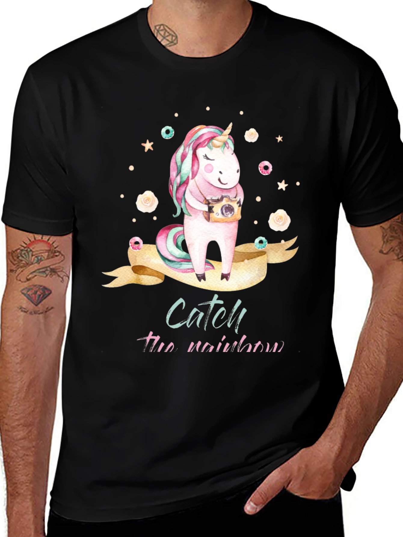 Unicorn Catch the Rainbow Graphic T-Shirt