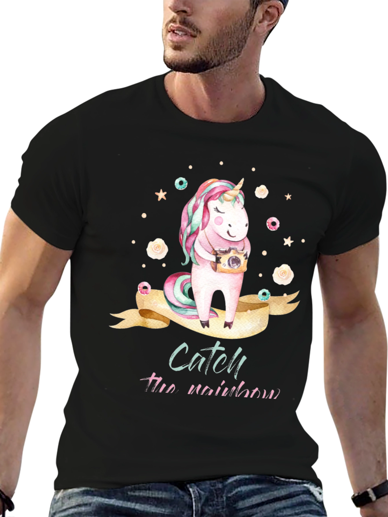 Unicorn Catch the Rainbow Graphic T-Shirt