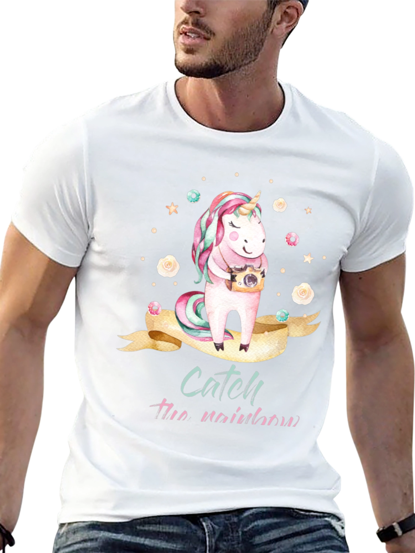 Unicorn Catch the Rainbow Graphic T-Shirt