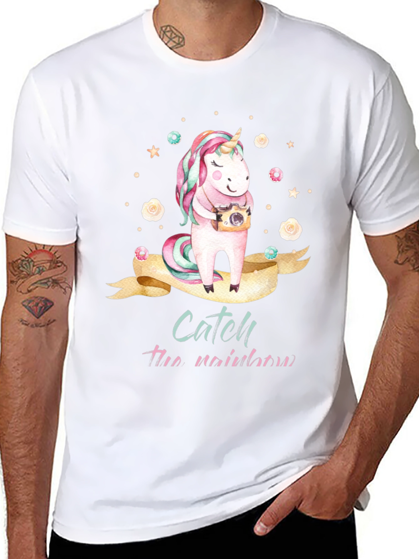 Unicorn Catch the Rainbow Graphic T-Shirt