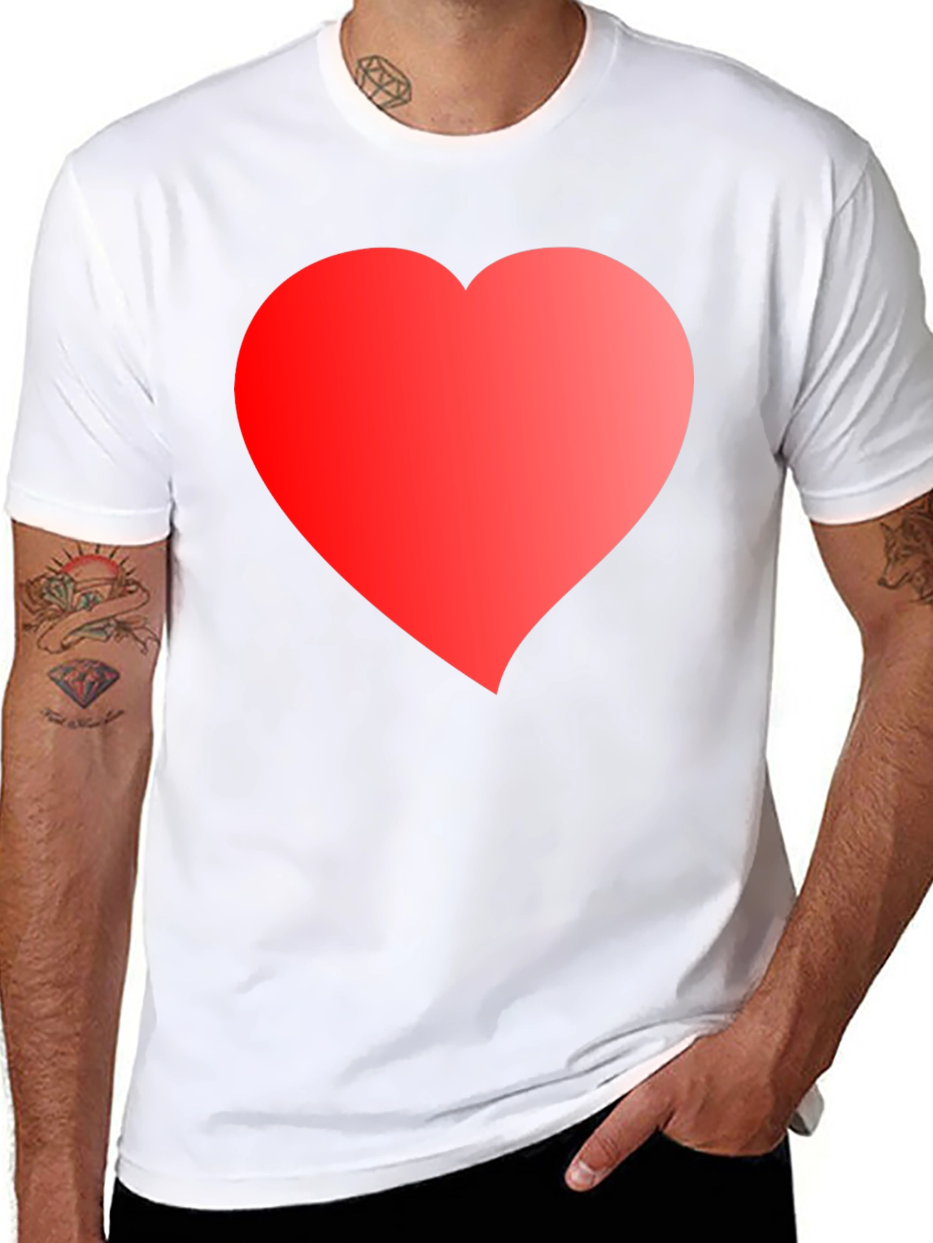 Heart Graphic Tee - Black Cotton Blend