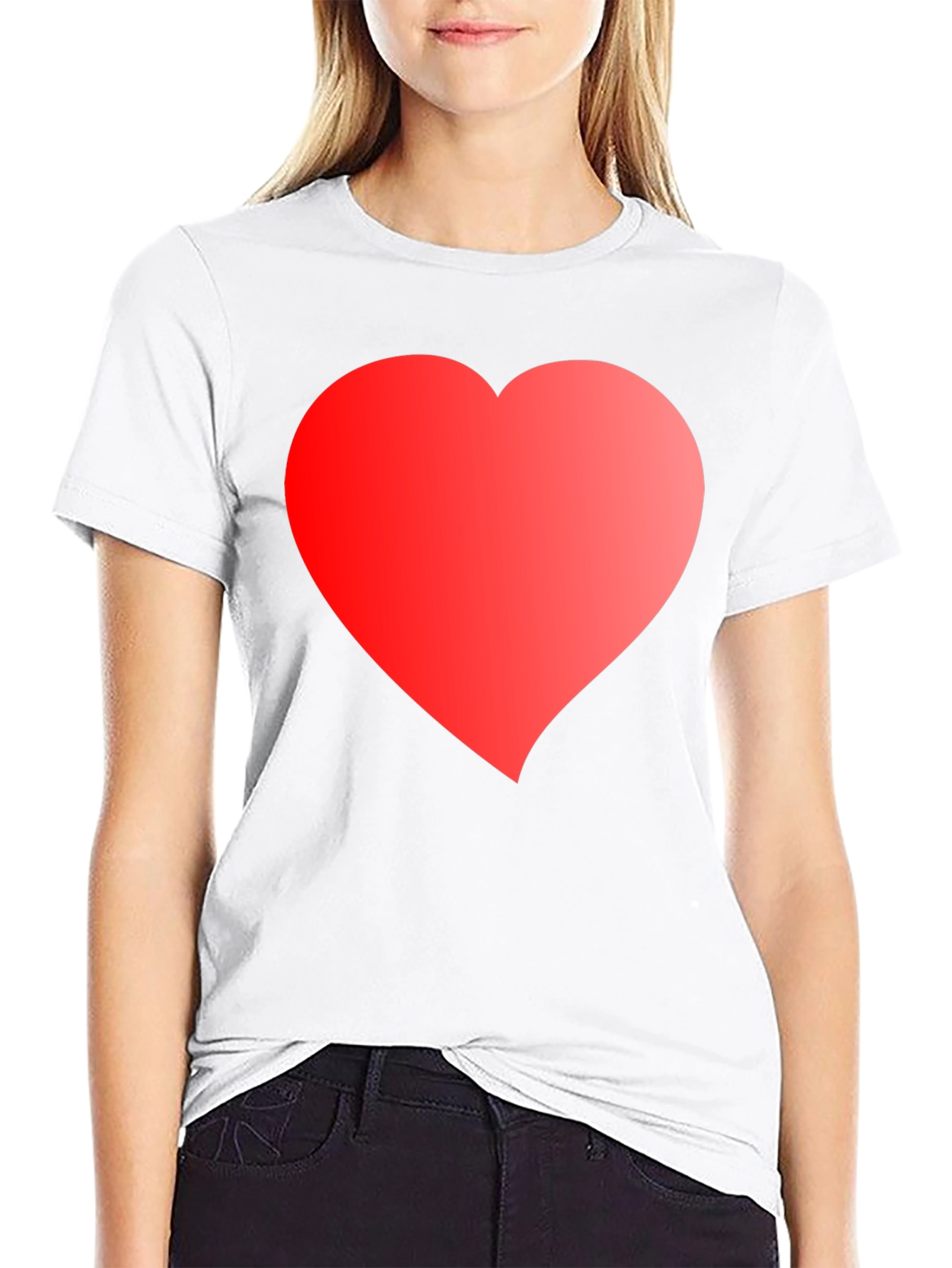 Heart Graphic Tee - Black Cotton Blend