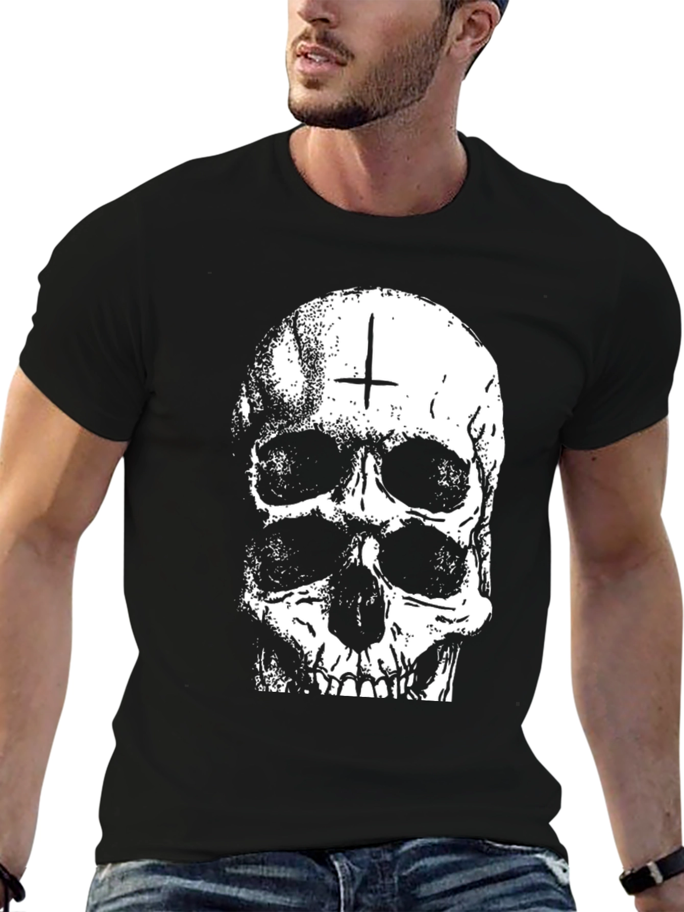 Skull & Cross T-Shirt - Black Graphic Tee