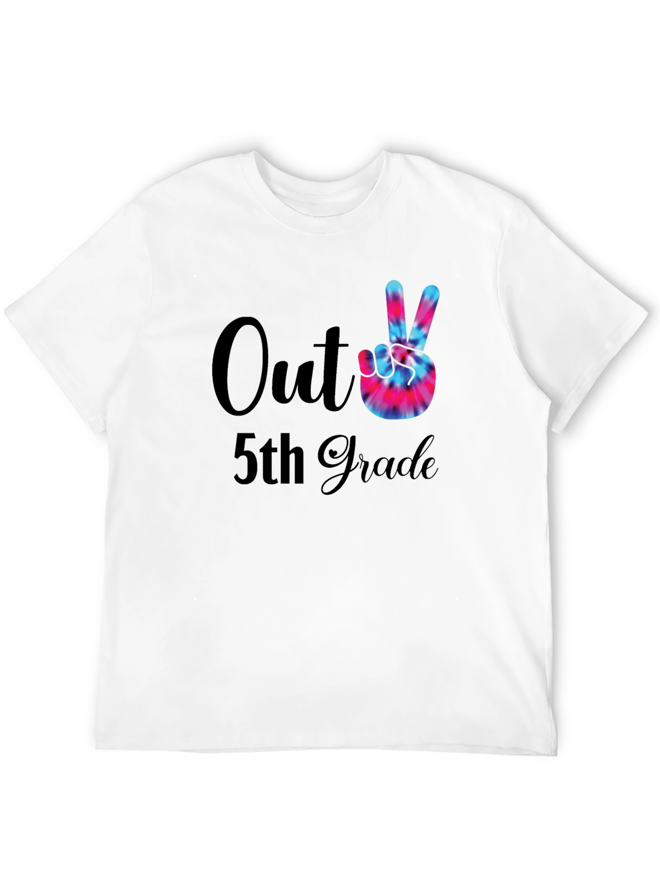 Out of 5th Grade Tie Dye Peace Sign T-Shirt