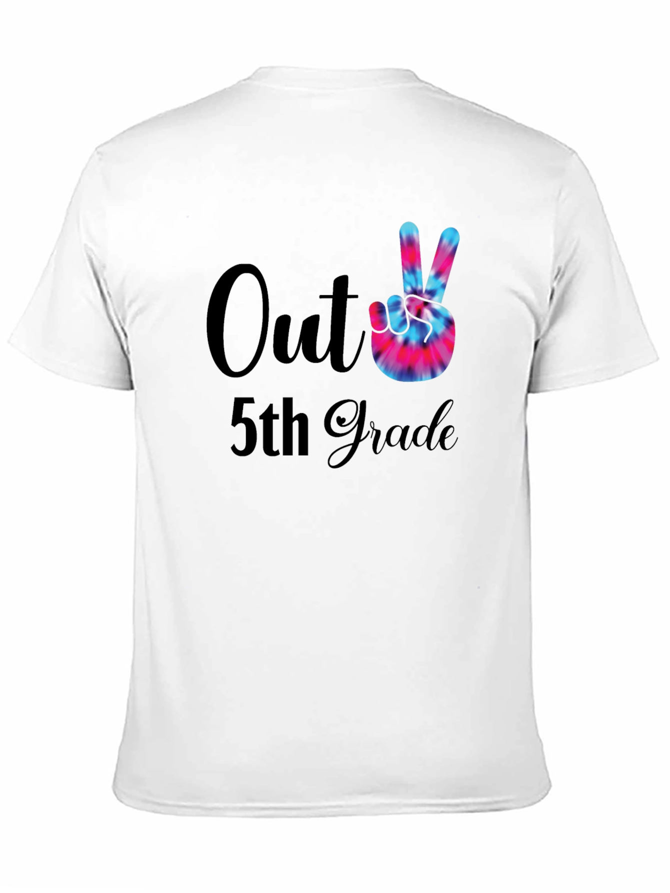 Out of 5th Grade Tie Dye Peace Sign T-Shirt