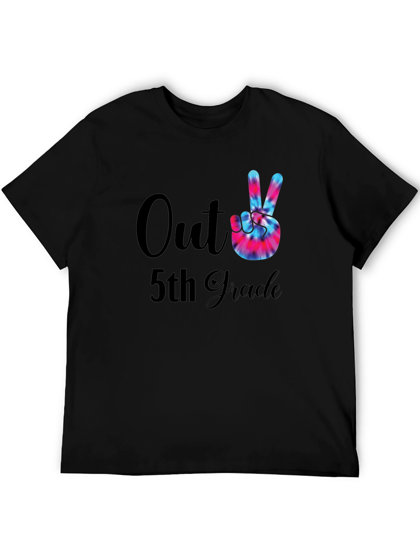 Out of 5th Grade Tie Dye Peace Sign T-Shirt