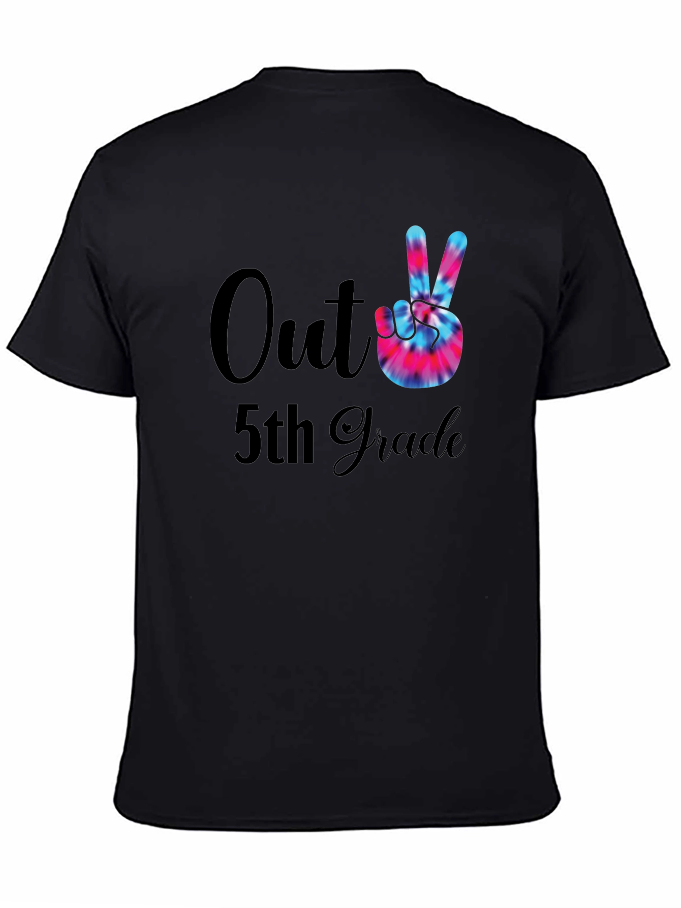 Out of 5th Grade Tie Dye Peace Sign T-Shirt