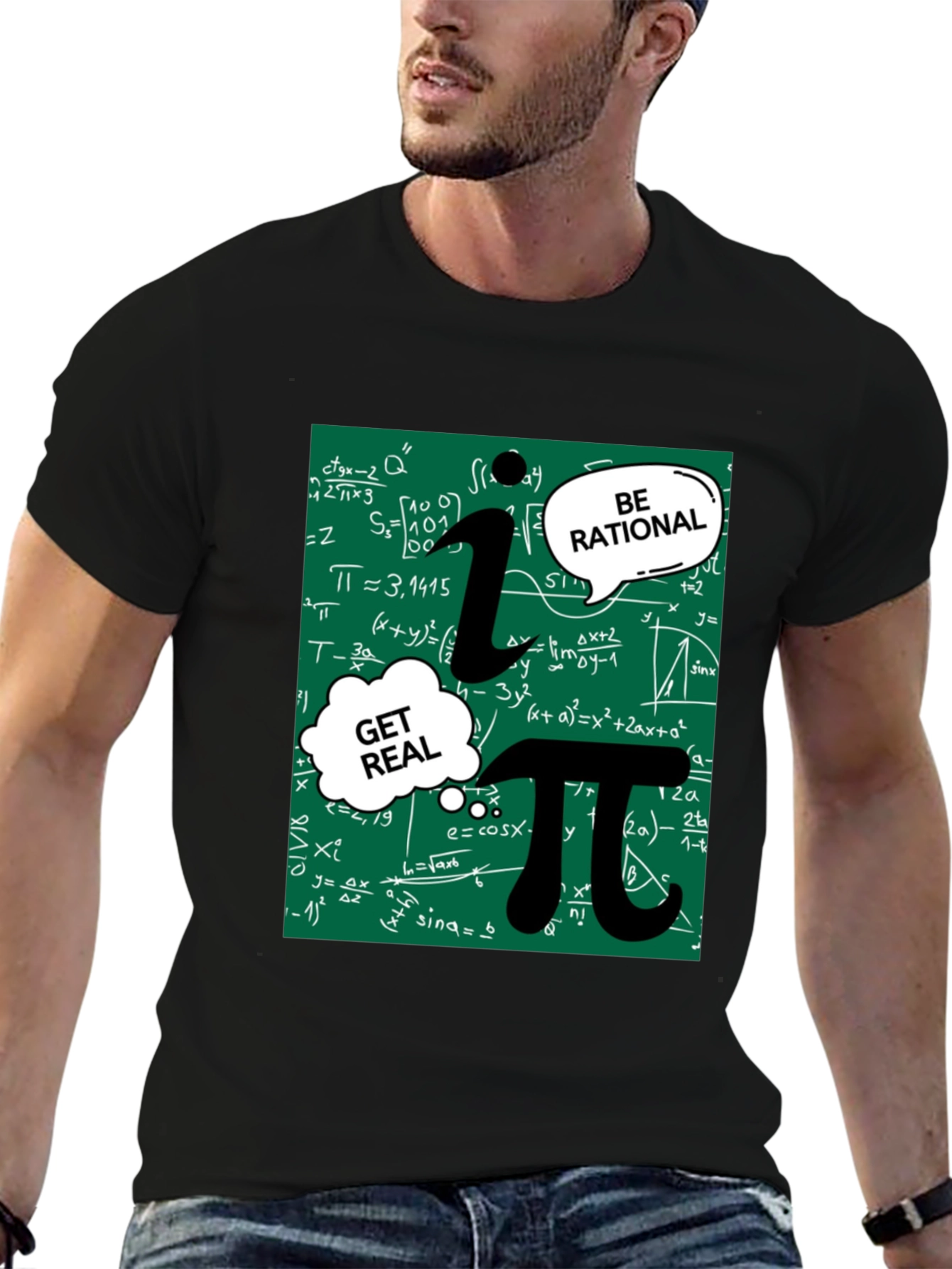 Math Humor T-Shirt: Be Rational Get Real Pi