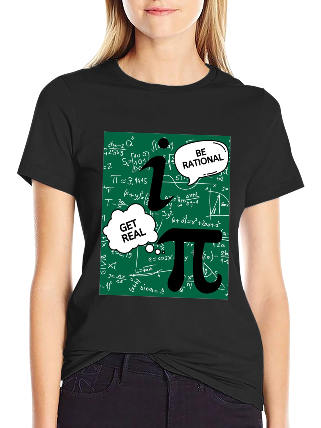 Math Humor T-Shirt: Be Rational Get Real Pi