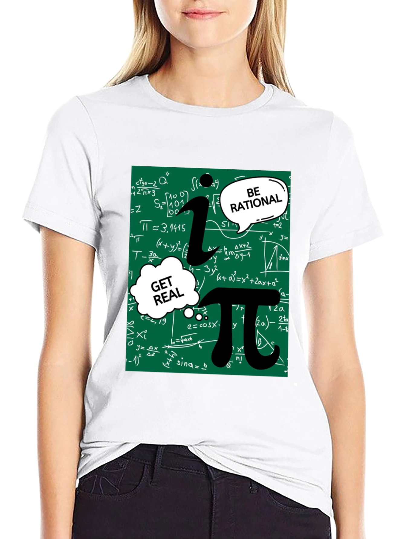 Math Humor T-Shirt: Be Rational Get Real Pi