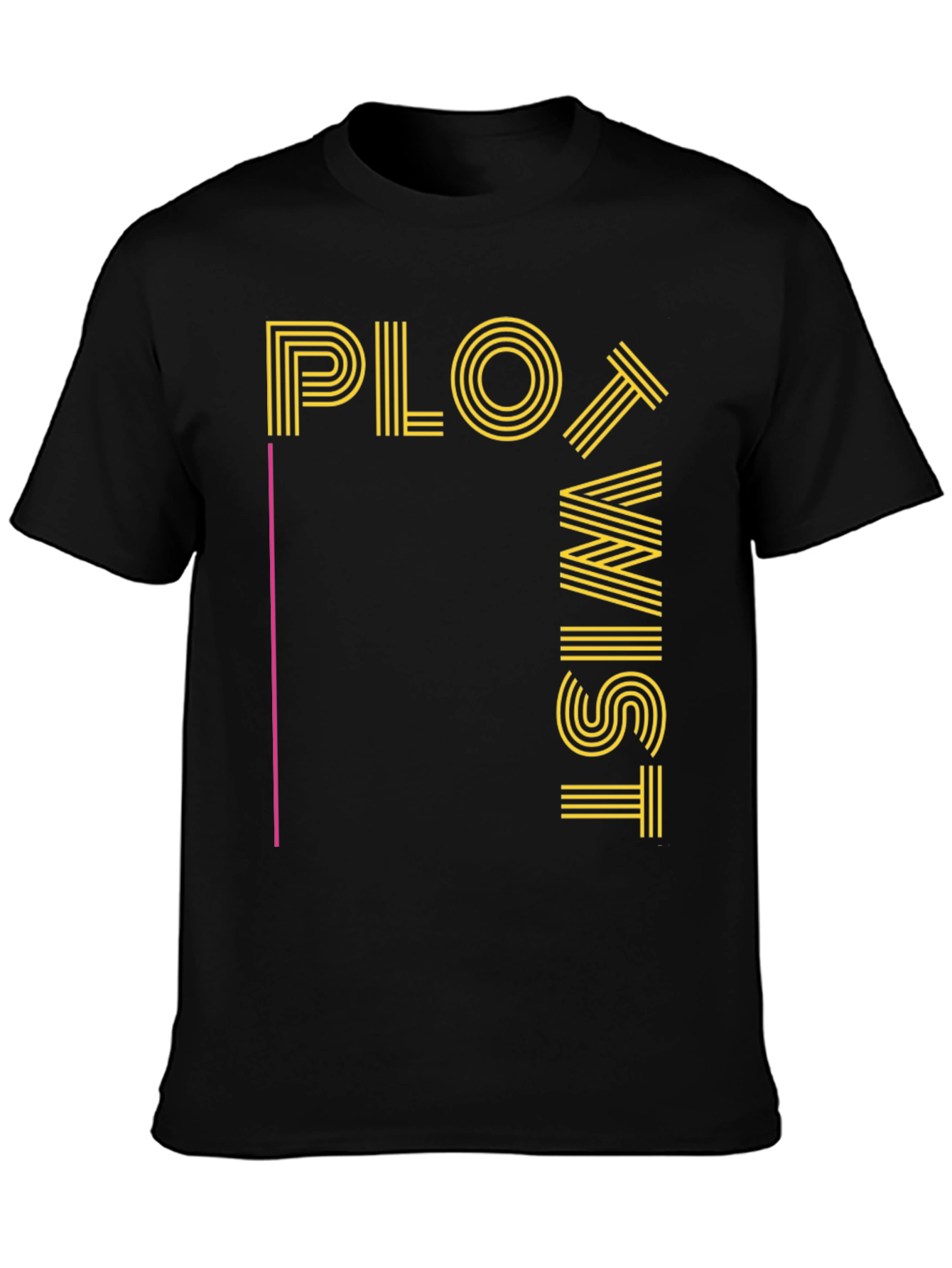 Plot Twist Graphic Tee - Black Crew Neck