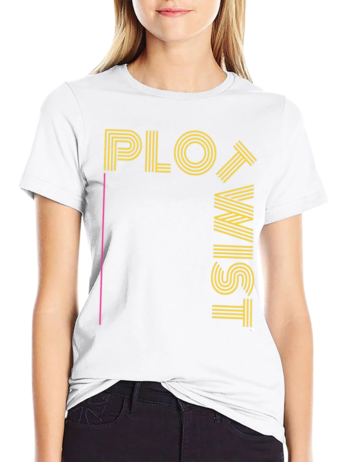 Plot Twist Graphic Tee - Black Crew Neck
