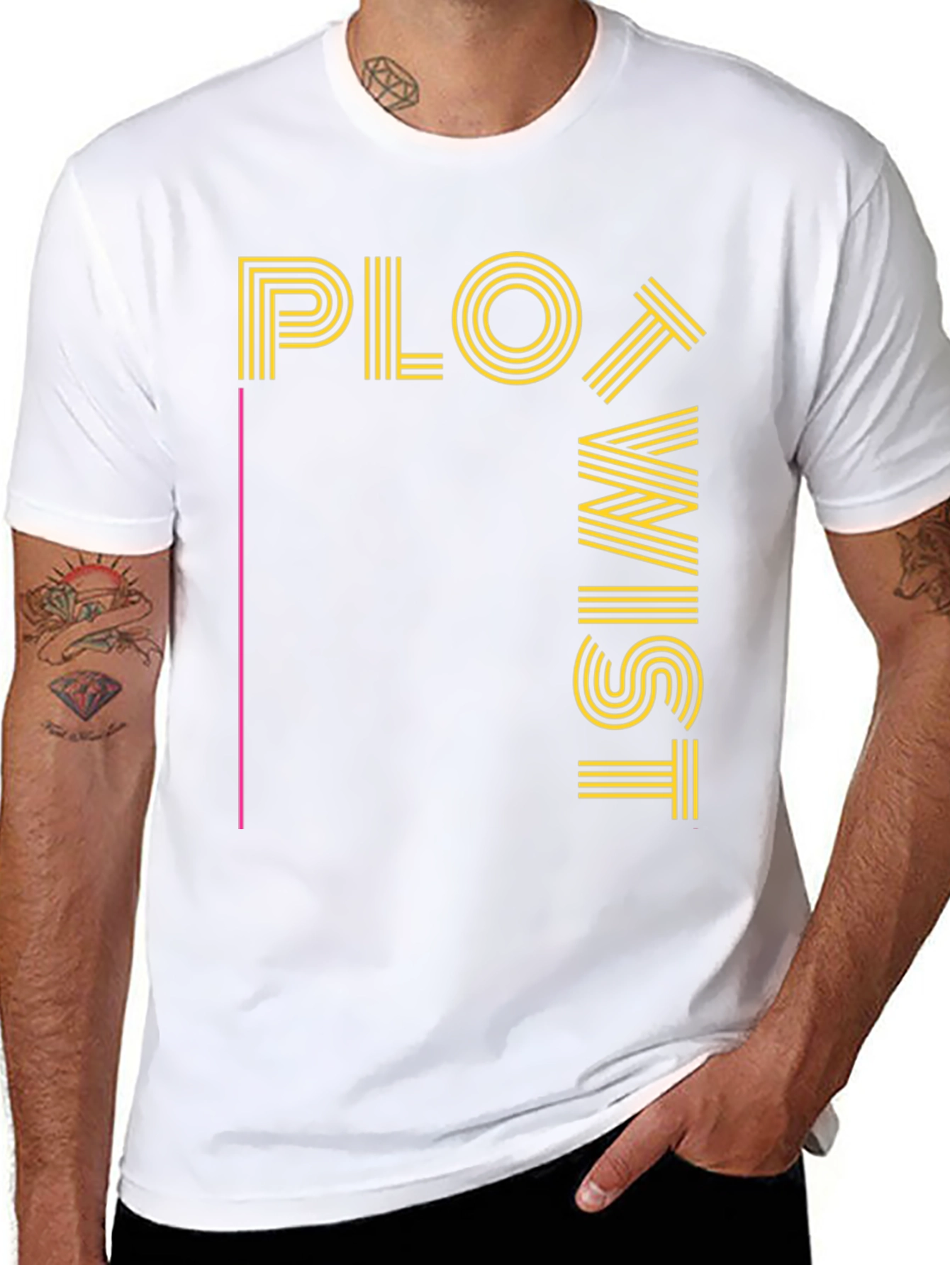 Plot Twist Graphic Tee - Black Crew Neck
