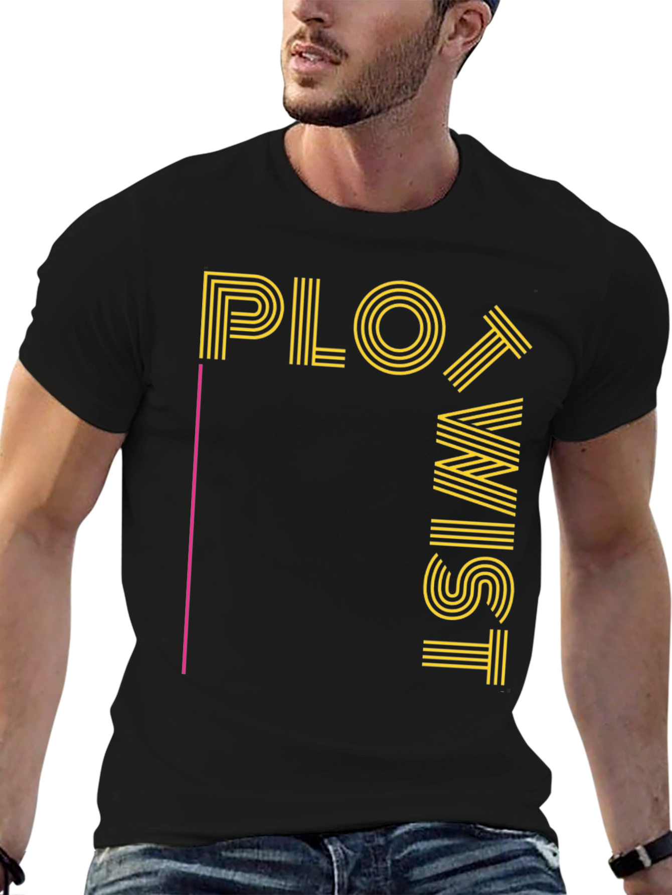 Plot Twist Graphic Tee - Black Crew Neck