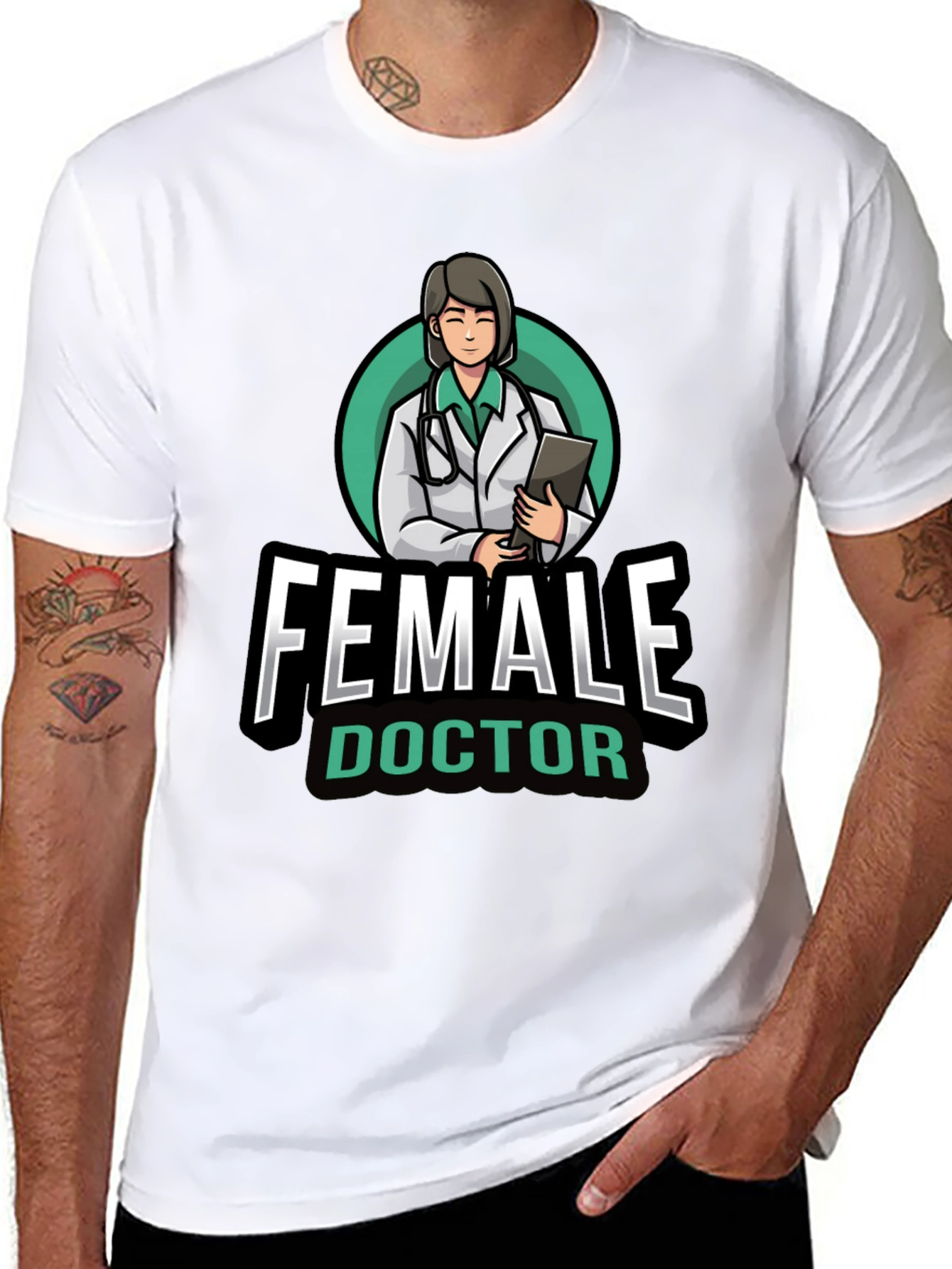 Female Doctor Graphic T-Shirt - Novelty Medical Apparel