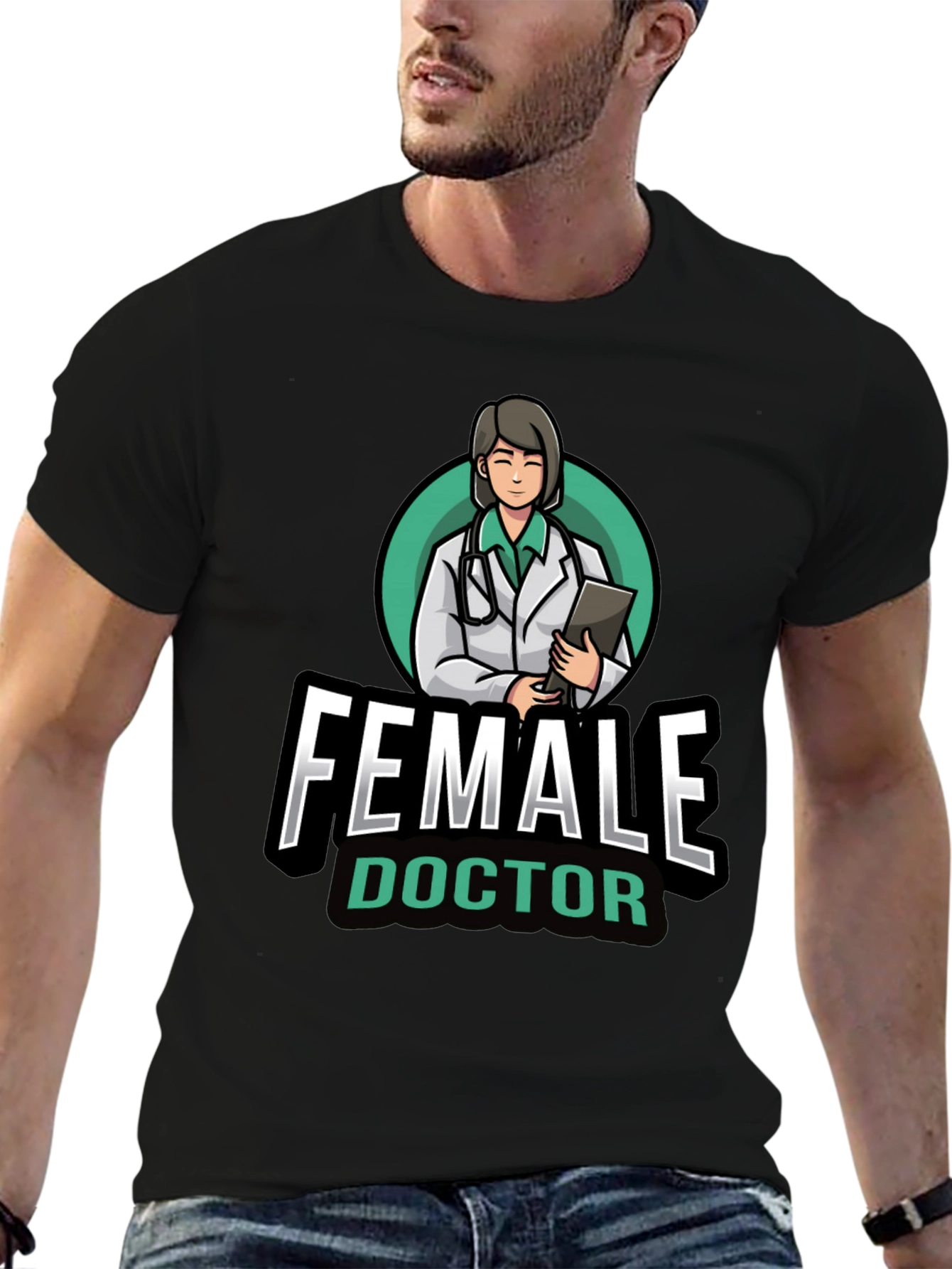 Female Doctor Graphic T-Shirt - Novelty Medical Apparel