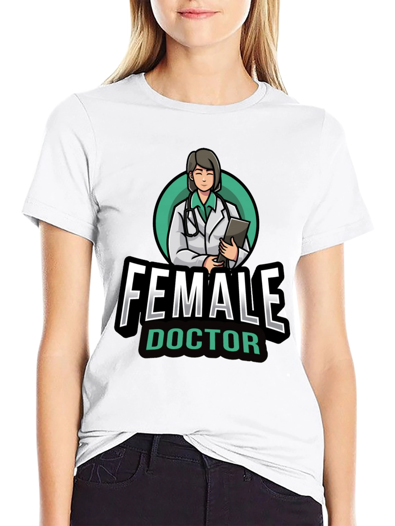 Female Doctor Graphic T-Shirt - Novelty Medical Apparel