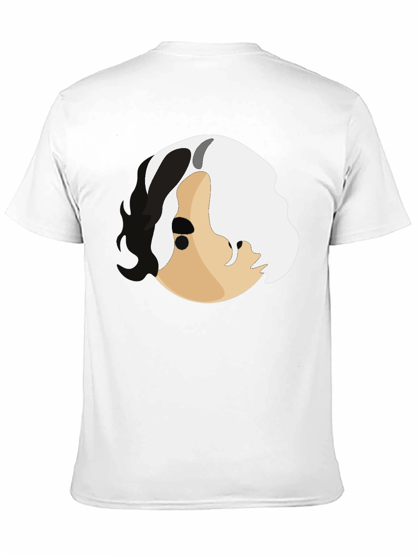Abstract Face Graphic Print Black T-Shirt
