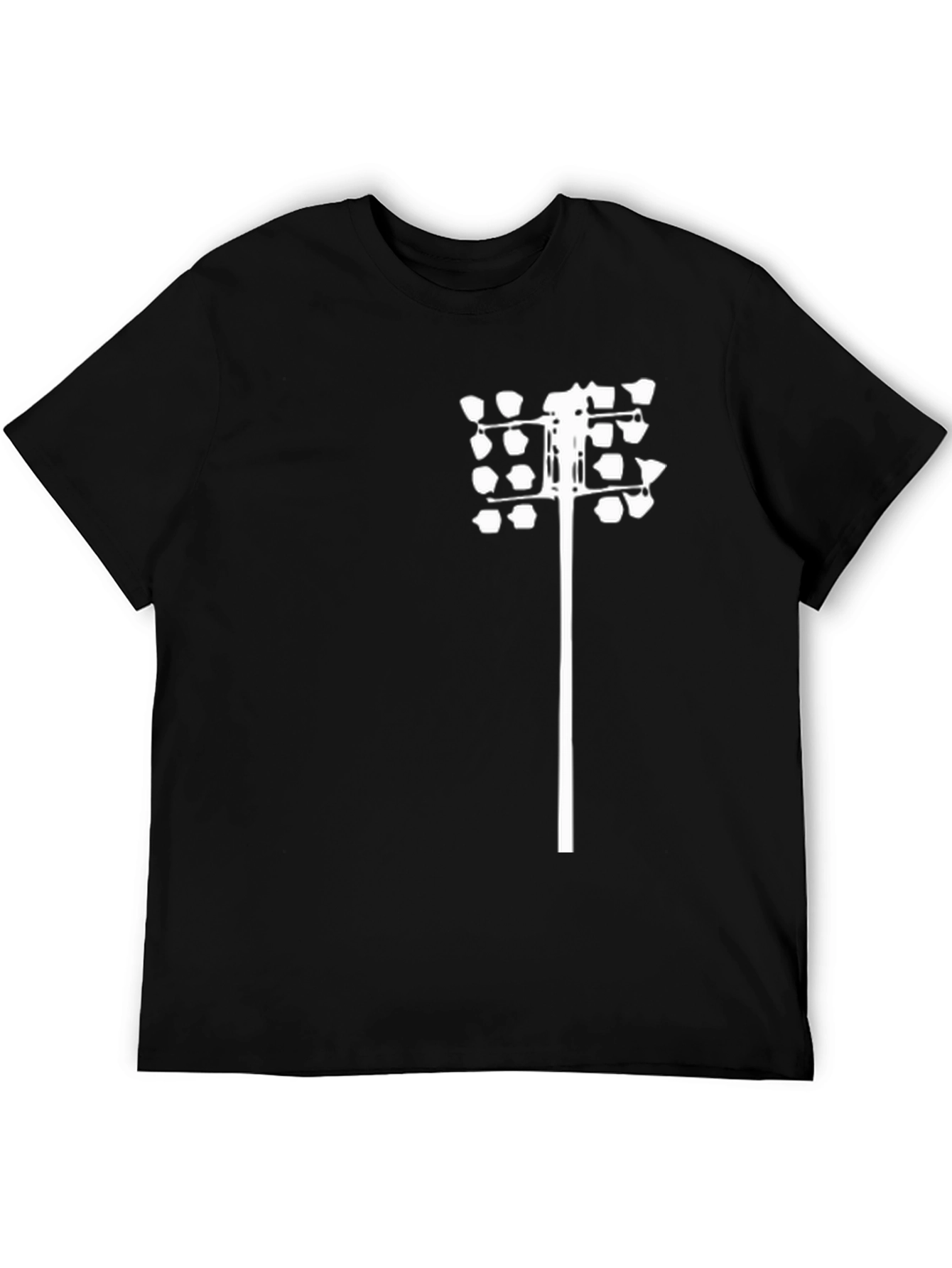 Stadium Light Graphic Tee - Black Cotton T-Shirt