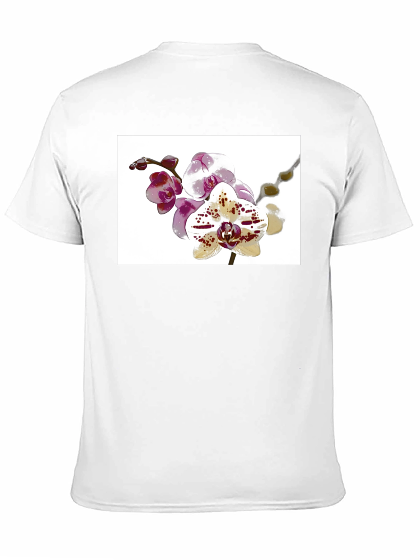 Floral Orchid Print Black T-Shirt