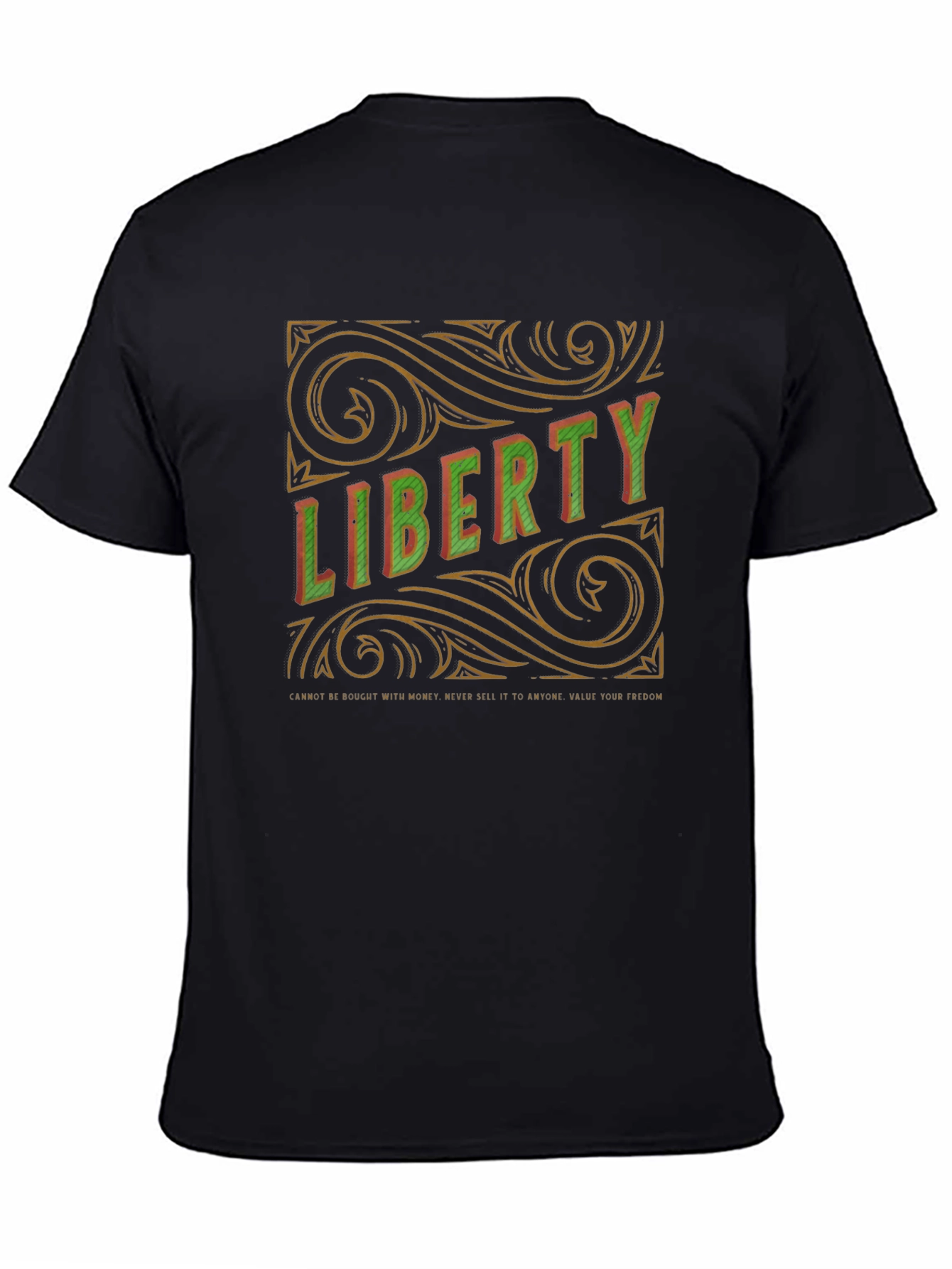 Liberty Graphic Print Black T-Shirt