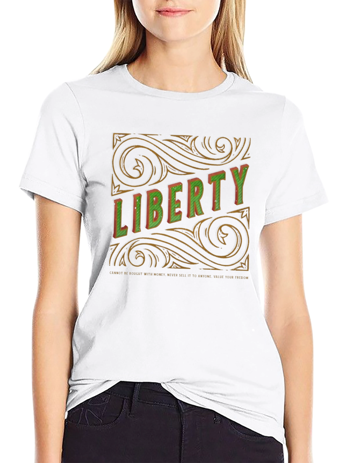 Liberty Graphic Print Black T-Shirt