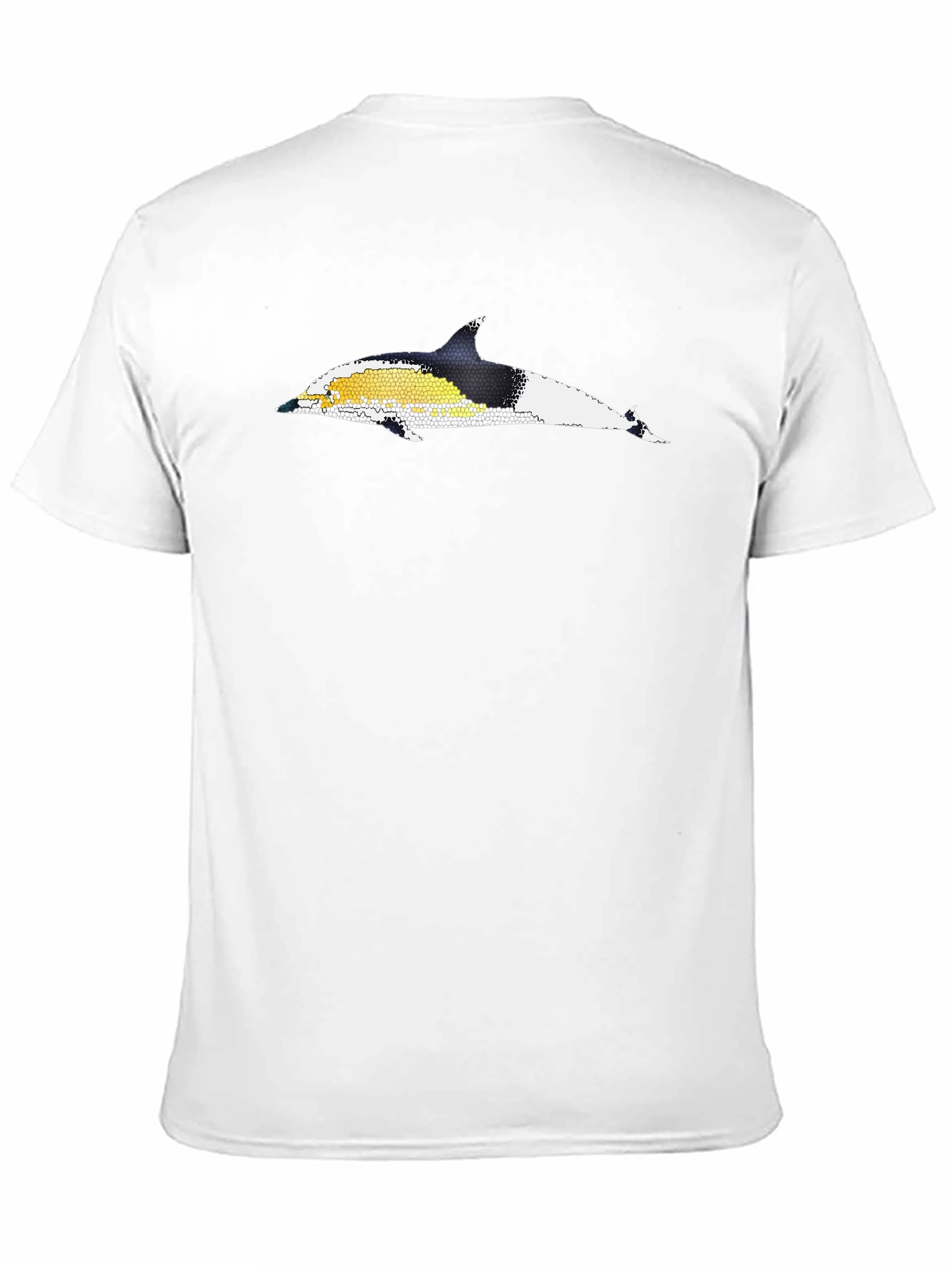 Dolphin Mosaic Graphic Tee - Black Cotton T-Shirt