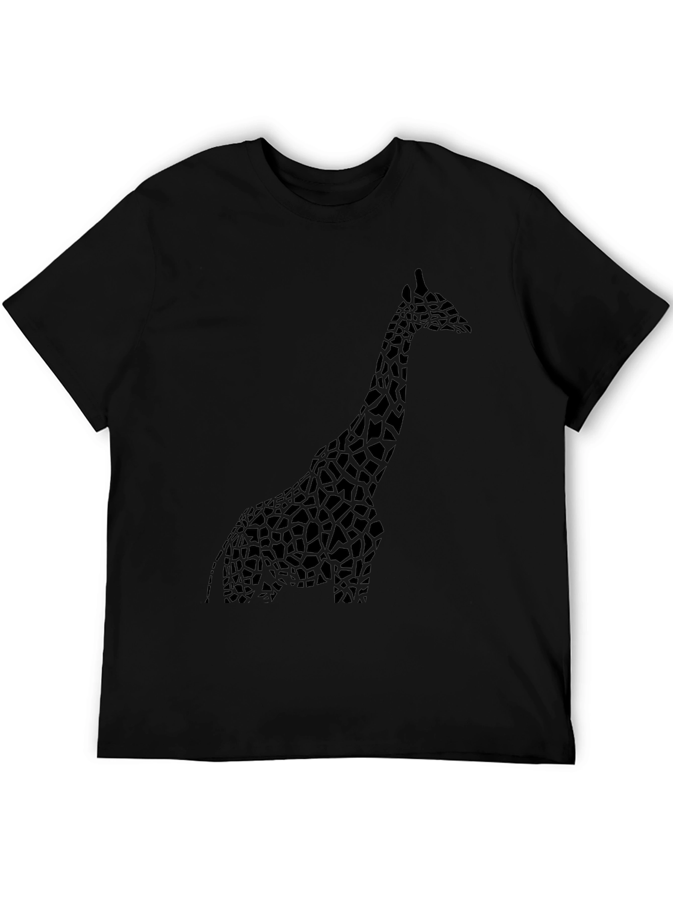 Giraffe Silhouette Black T-Shirt