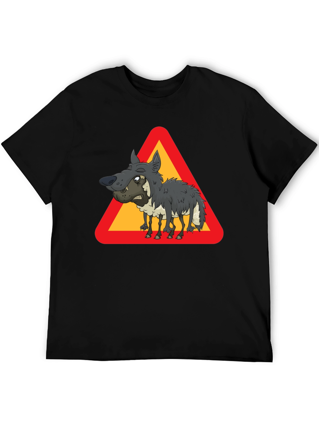 Funny Wolf in Sheeps Clothing Triangle T-Shirt