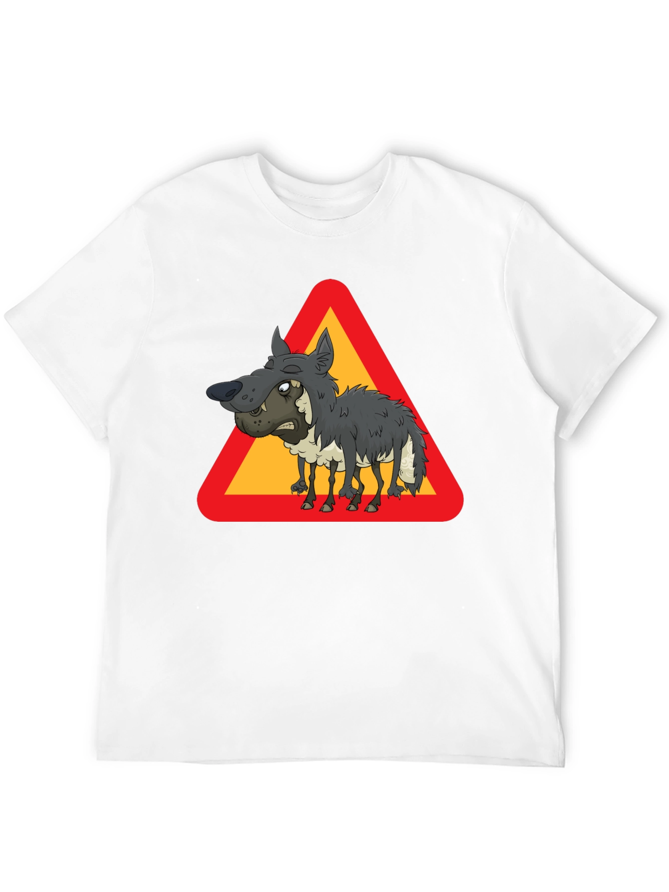 Funny Wolf in Sheeps Clothing Triangle T-Shirt