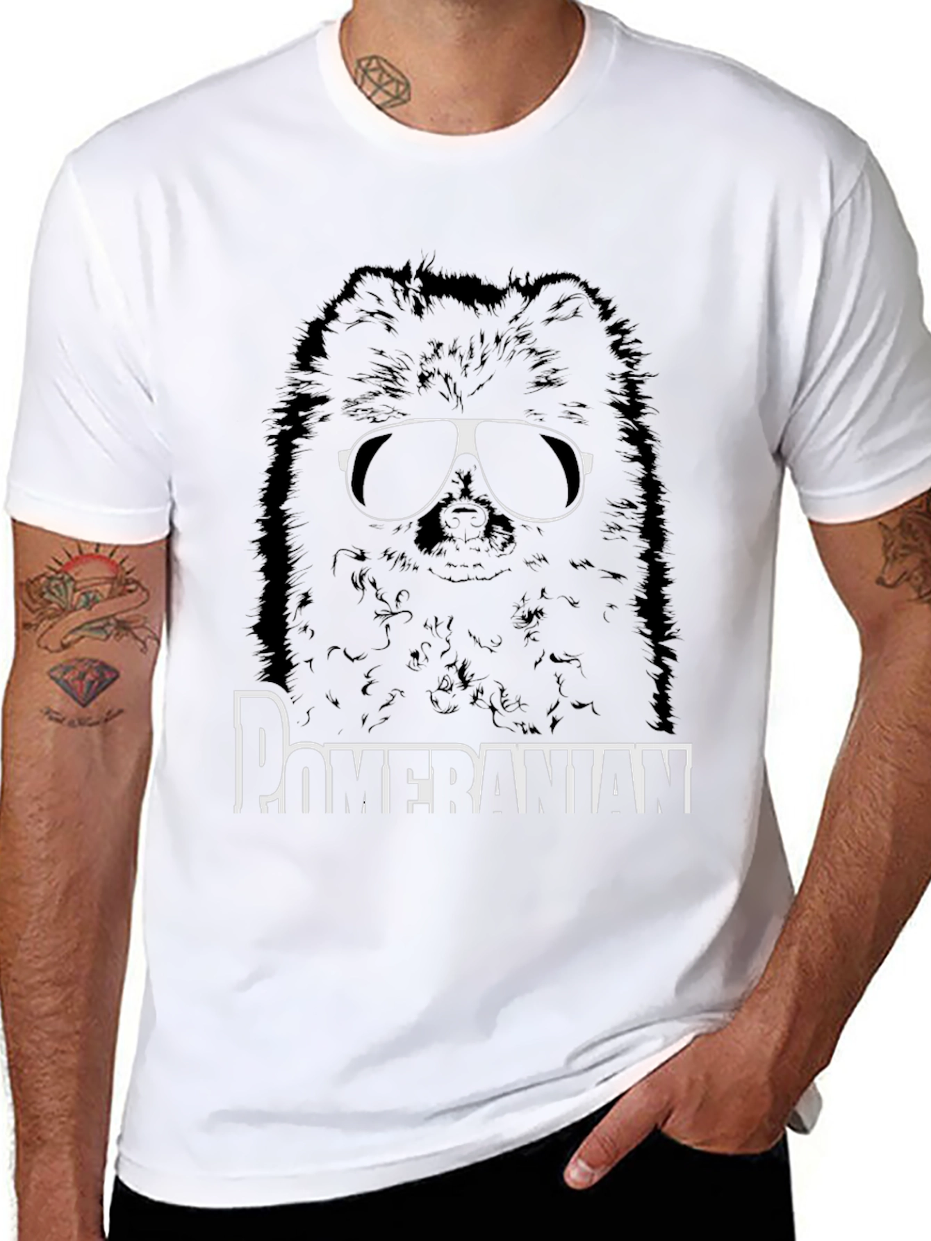 Cool Pomeranian Dog Sunglasses T-Shirt