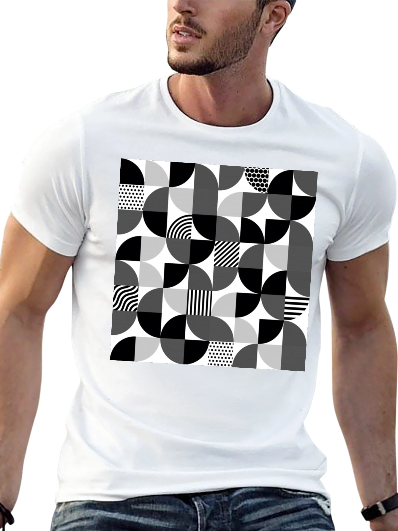 Geometric Circle Pattern T-Shirt - Modern Style
